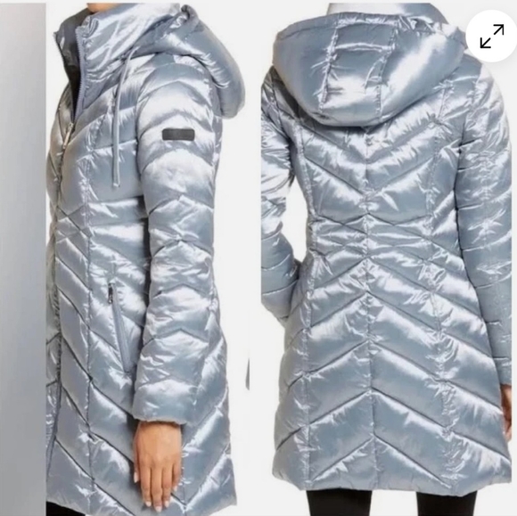 Sam Edelman Women's Metallic Silver Puffer Jacket Size XXL - Picture 8 of 10